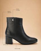 Ava Leather Ankle-Length Black Boots - Lino Perros