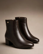 Ava Leather Ankle-Length Brown Boots - Lino Perros