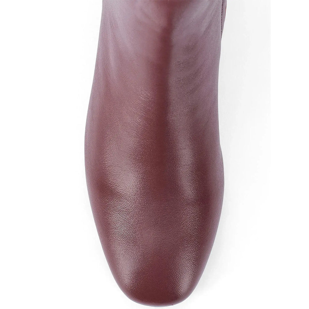 Ava Leather Ankle-Length Cherry Boots - Lino Perros
