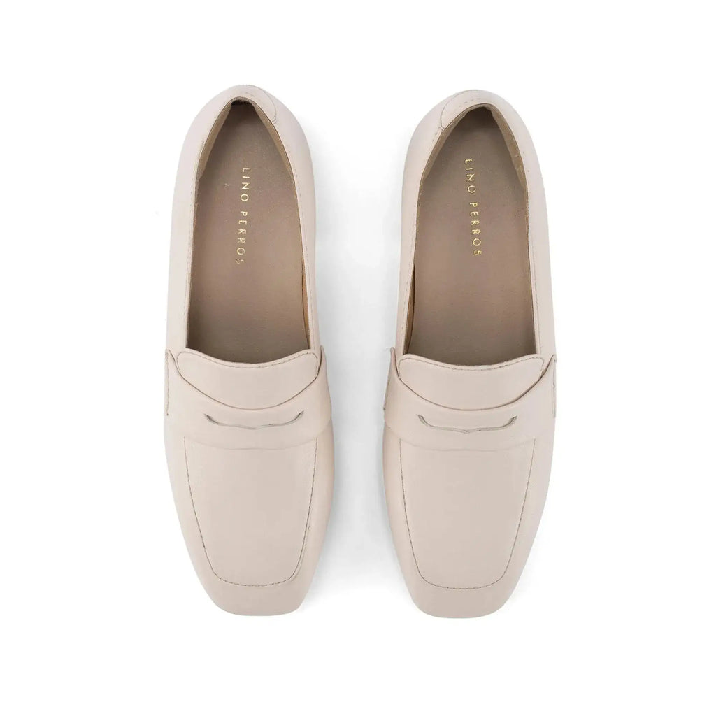 Ava Formal Penny Off White Loafers - Lino Perros