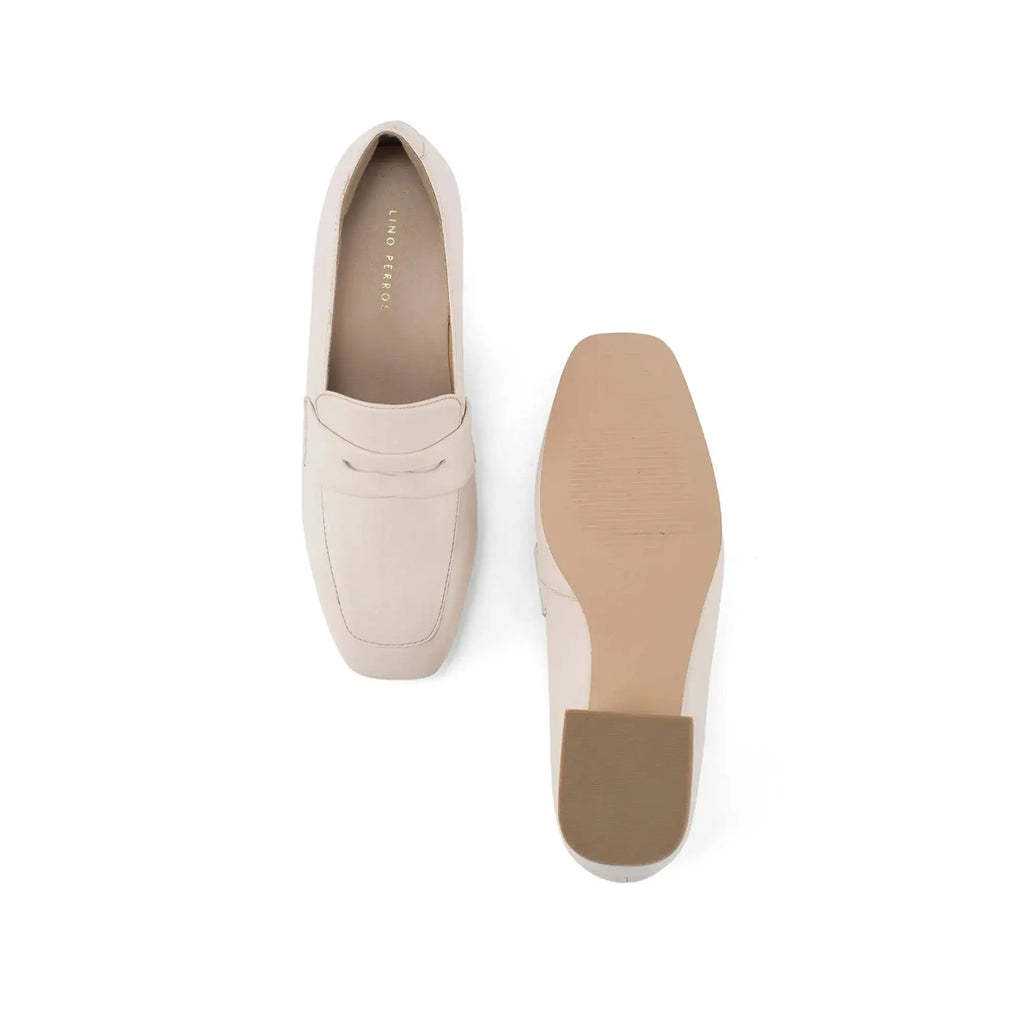 Ava Formal Penny Off White Loafers - Lino Perros