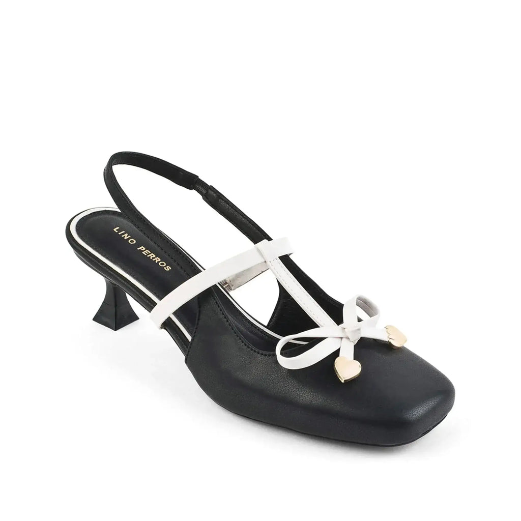 Hepburn Sling Back Black Heels - Lino Perros