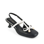 Hepburn Sling Back Black Heels - Lino Perros