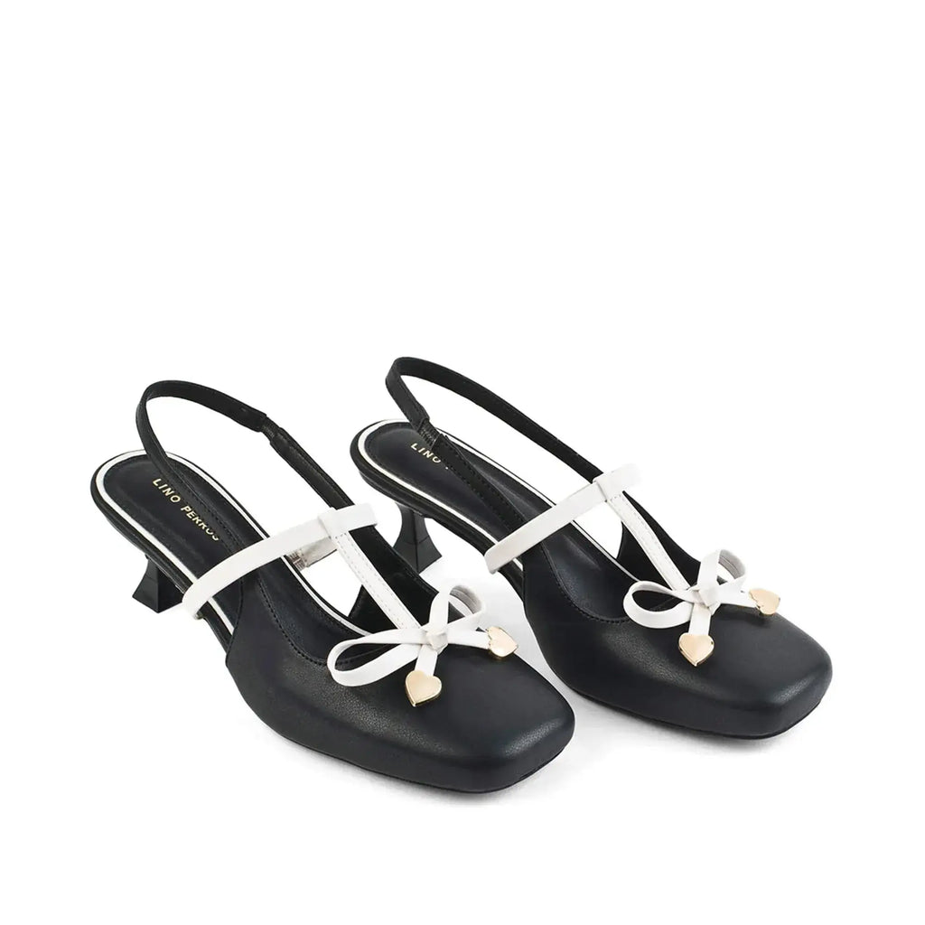 Hepburn Sling Back Black Heels - Lino Perros