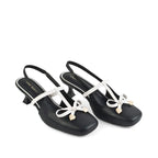 Hepburn Sling Back Black Heels - Lino Perros