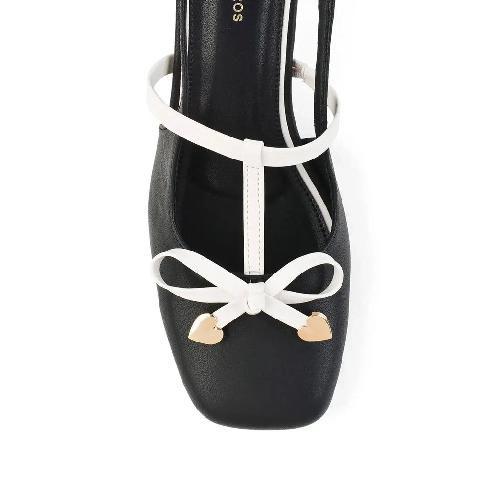 Hepburn Sling Back Black Heels - Lino Perros