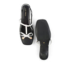 Hepburn Sling Back Black Heels - Lino Perros