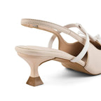Hepburn Sling Back Soft Beige Heels - Lino Perros