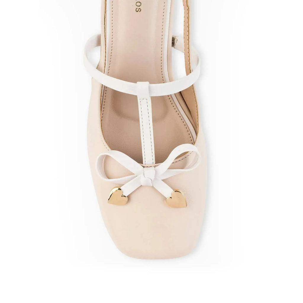 Hepburn Sling Back Soft Beige Heels - Lino Perros