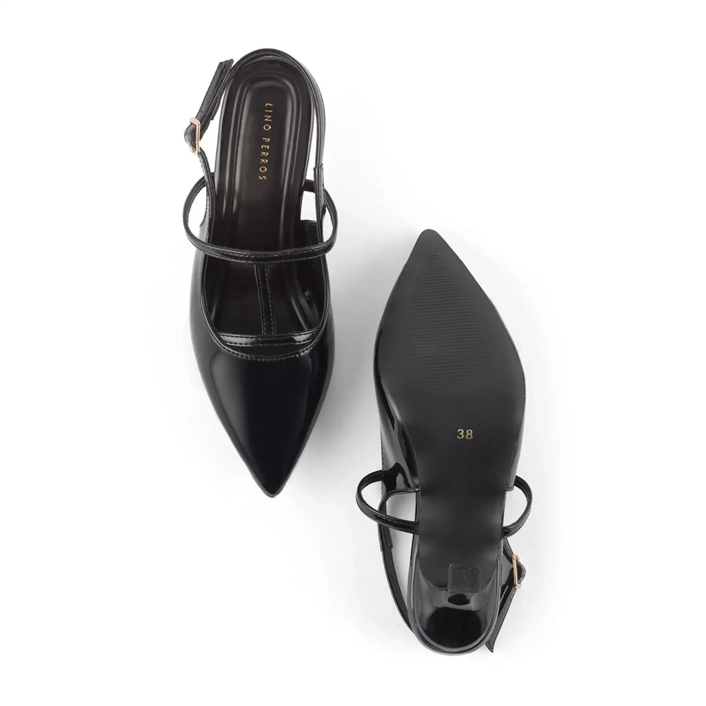 Victoria Cage Point Toe Black Stilettos - Lino Perros