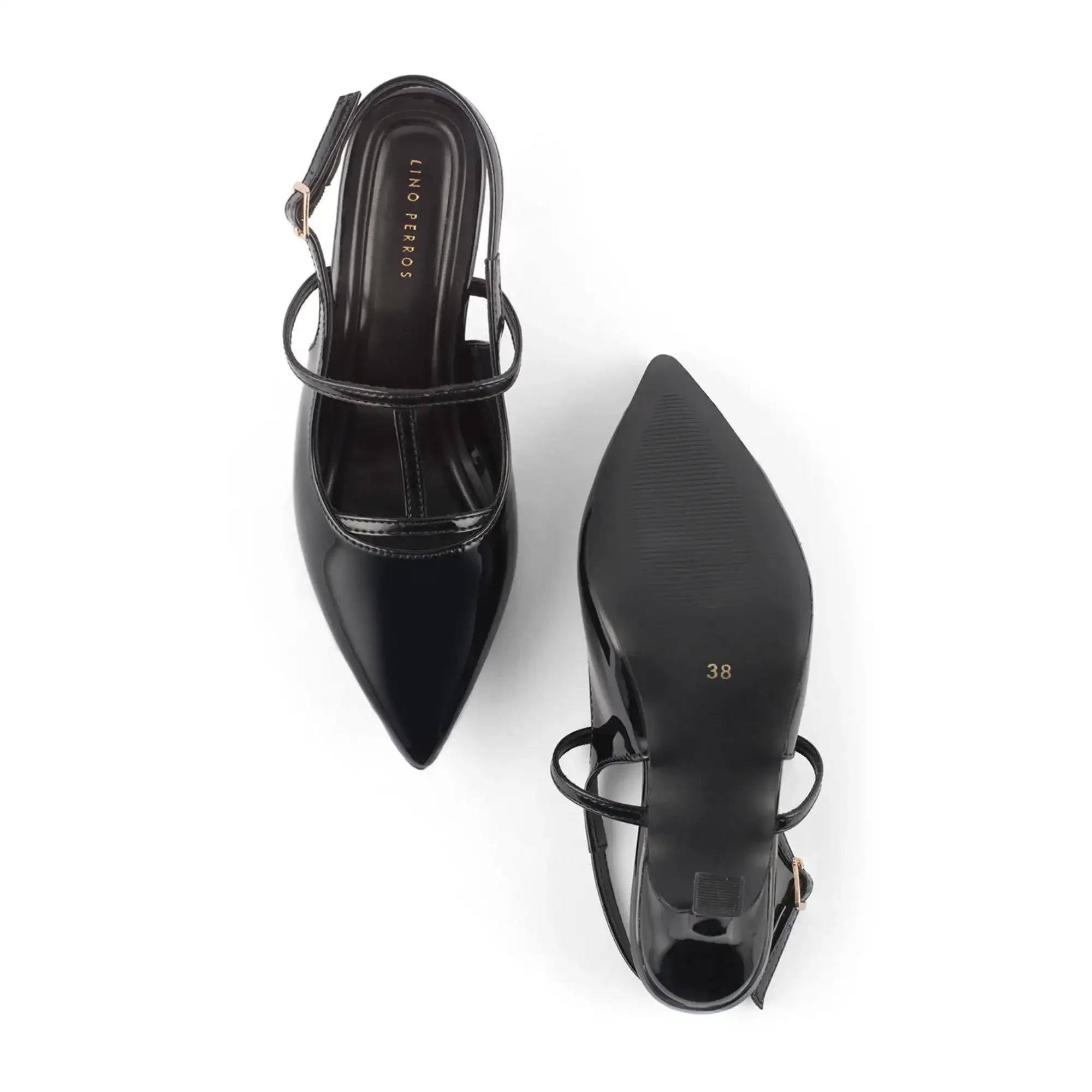 Victoria Cage Point Toe Black Stilettos - Lino Perros