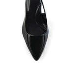 Victoria Point Toe Slingback Black Stilettos - Lino Perros