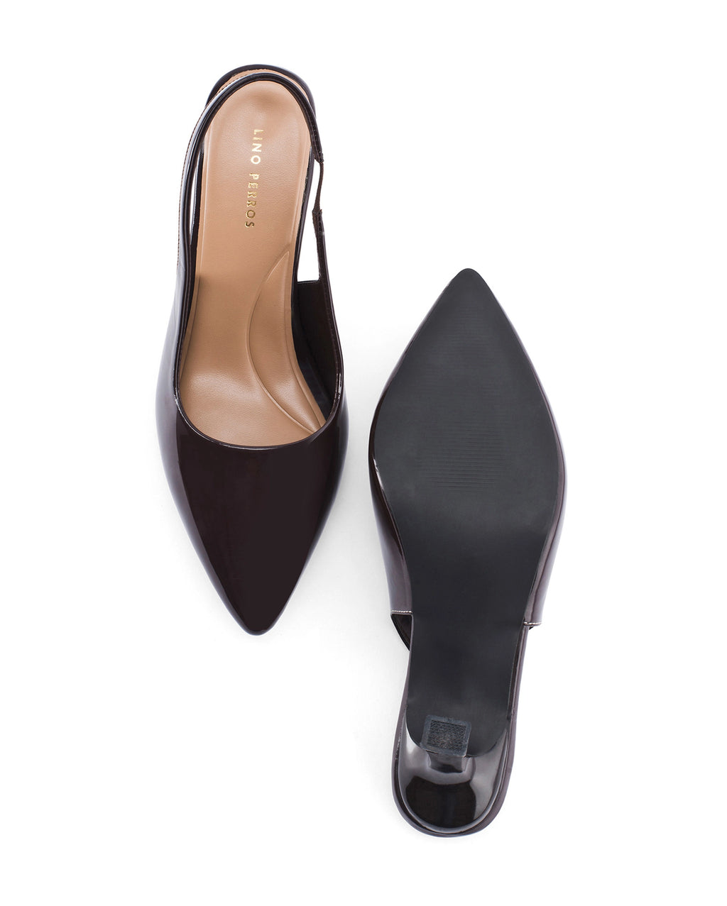 Victoria Point Toe Slingback Coffee Stilettos