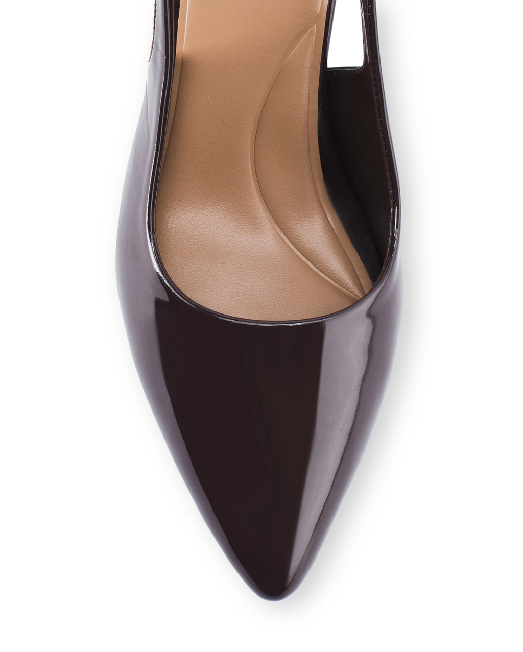 Victoria Point Toe Slingback Coffee Stilettos