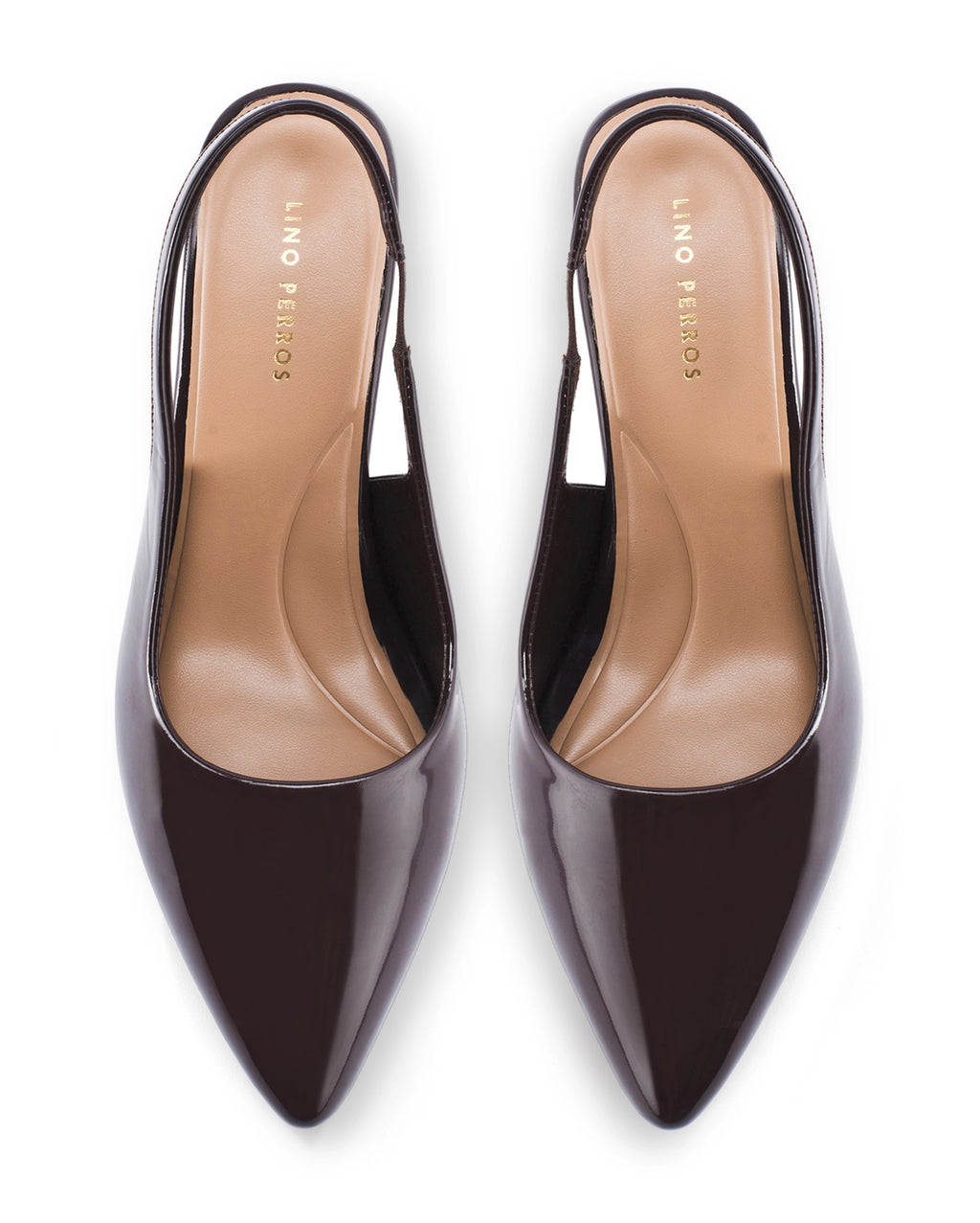 Victoria Point Toe Slingback Coffee Stilettos