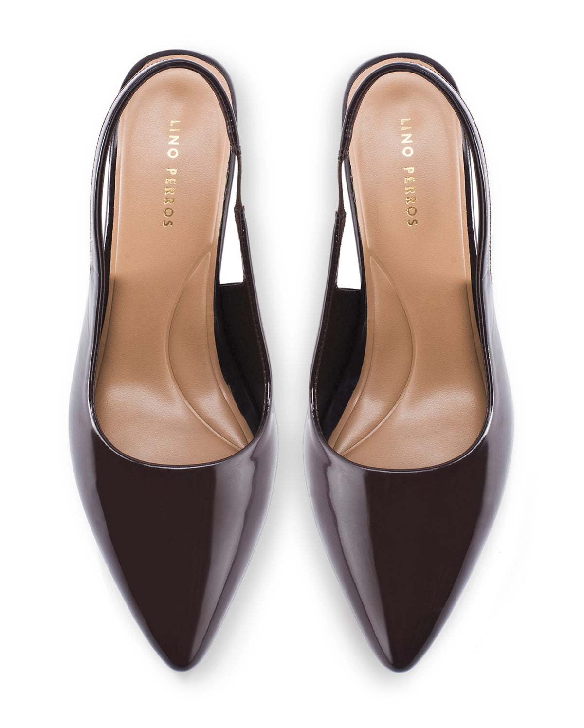 Victoria Point Toe Slingback Coffee Stilettos