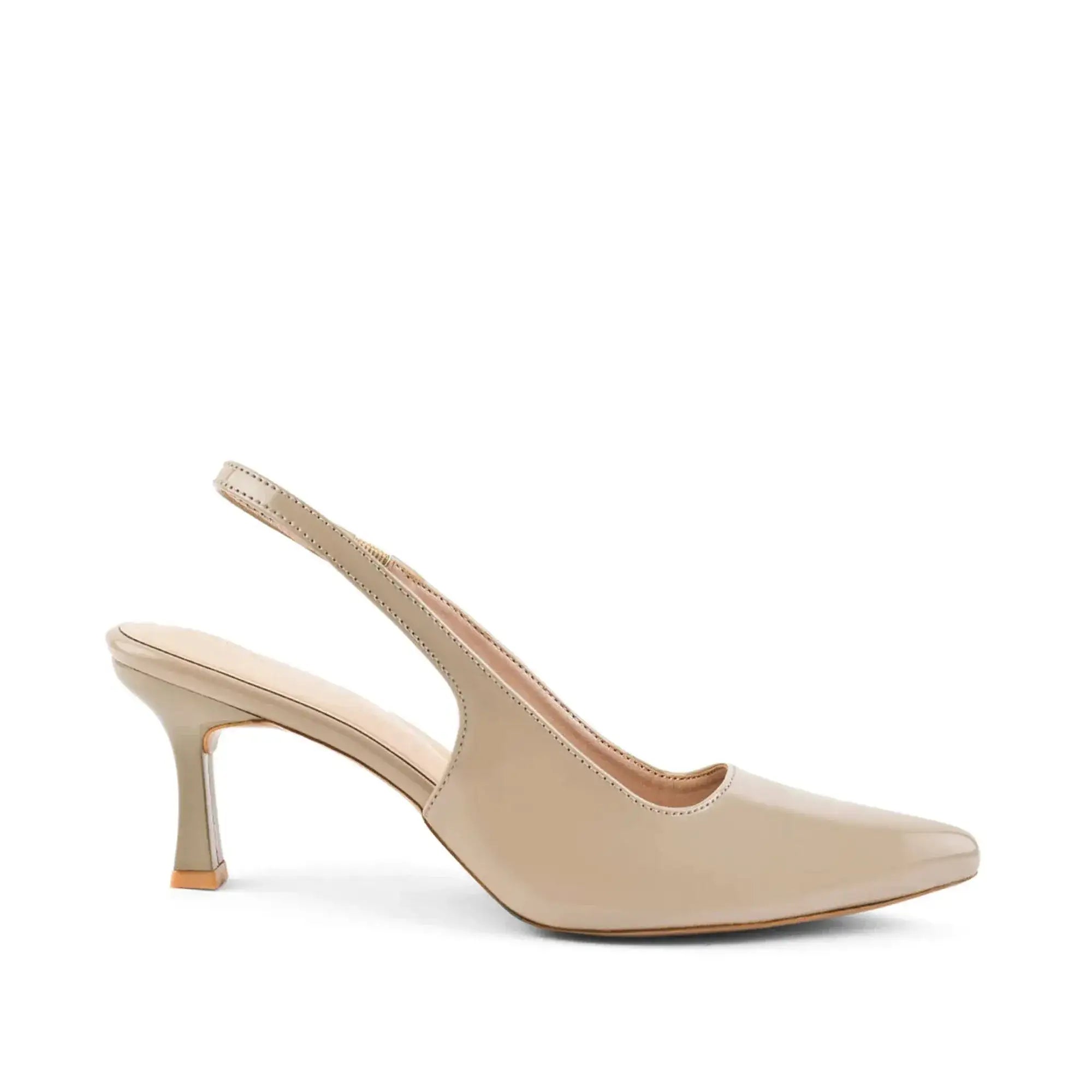 Victoria Point Toe Slingback Nude Stilettos - Lino Perros