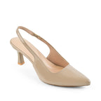 Victoria Point Toe Slingback Nude Stilettos - Lino Perros