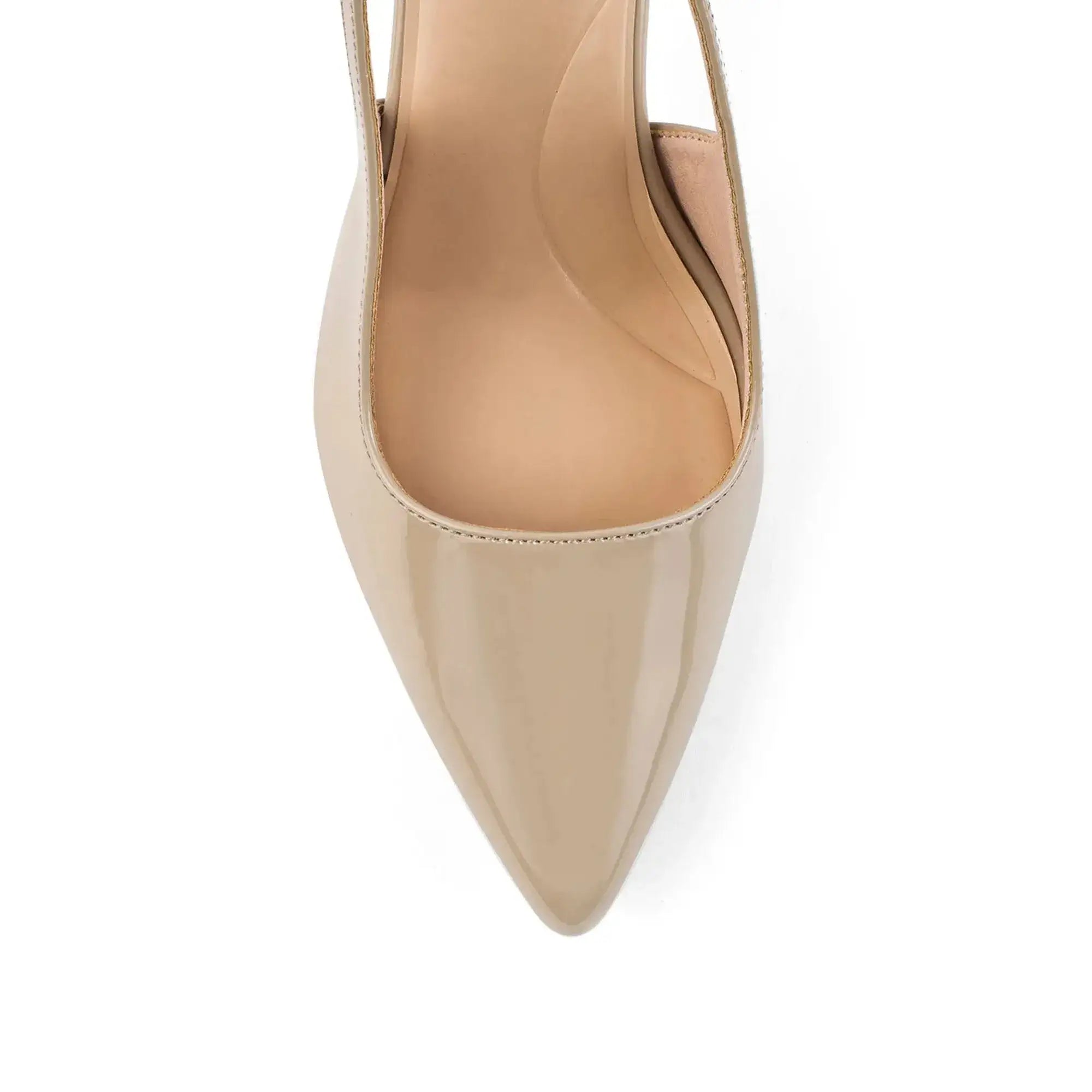 Victoria Point Toe Slingback Nude Stilettos - Lino Perros