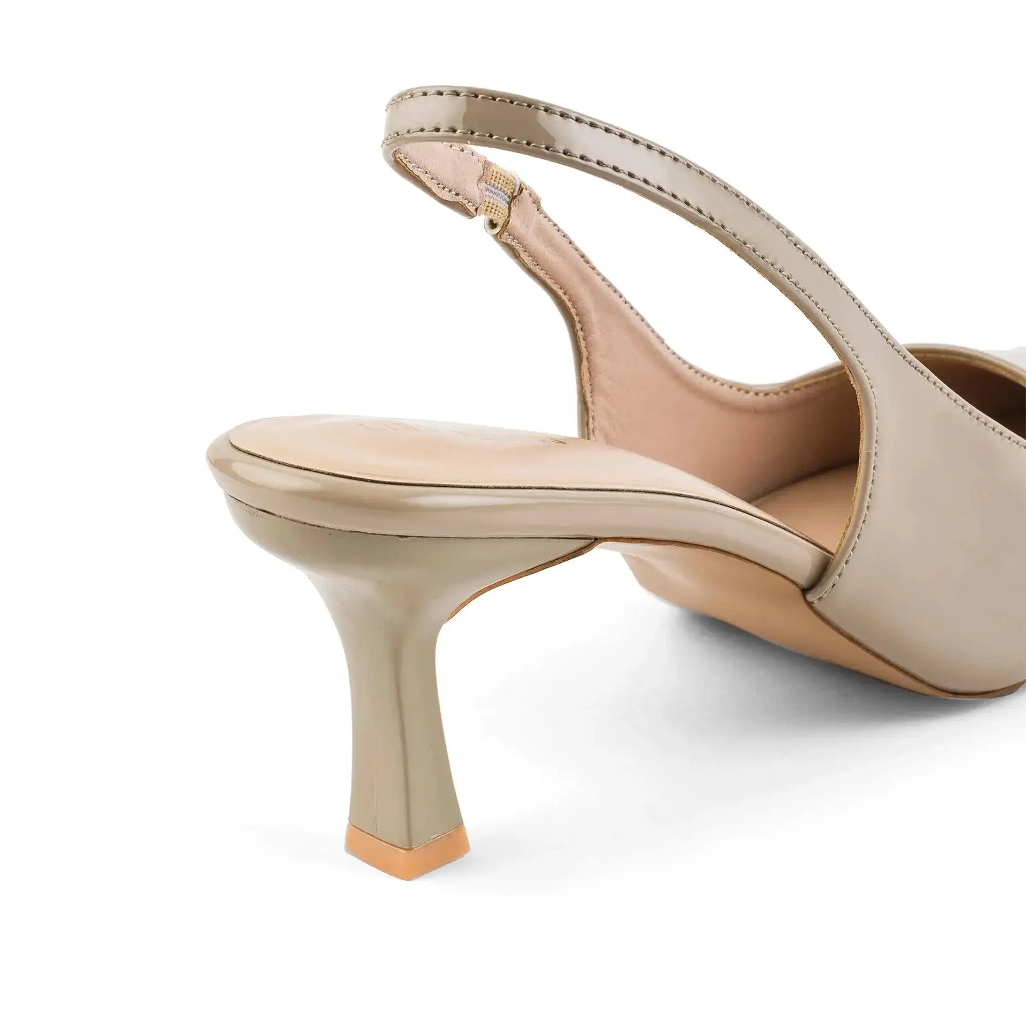 Victoria Point Toe Slingback Nude Stilettos - Lino Perros
