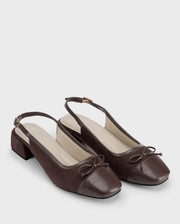 Hepburn Classic Coffee Slingback Block Heel