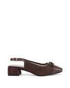 Hepburn Classic Coffee Slingback Block Heel