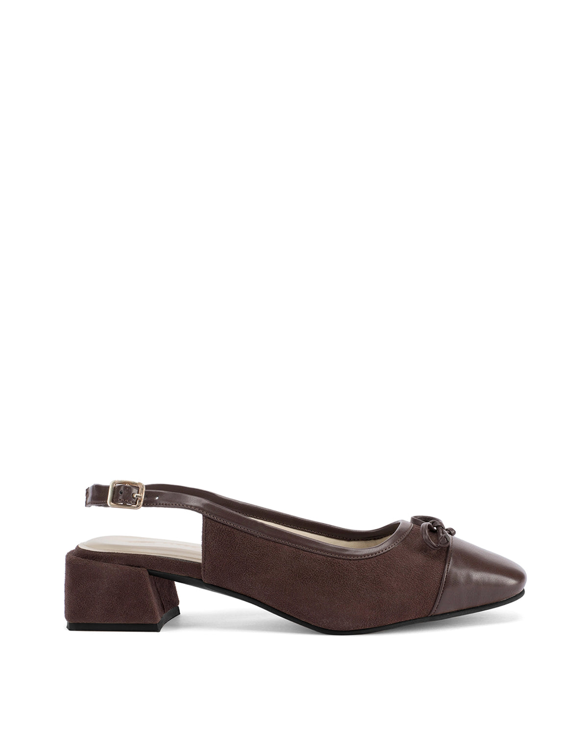 Hepburn Classic Coffee Slingback Block Heel