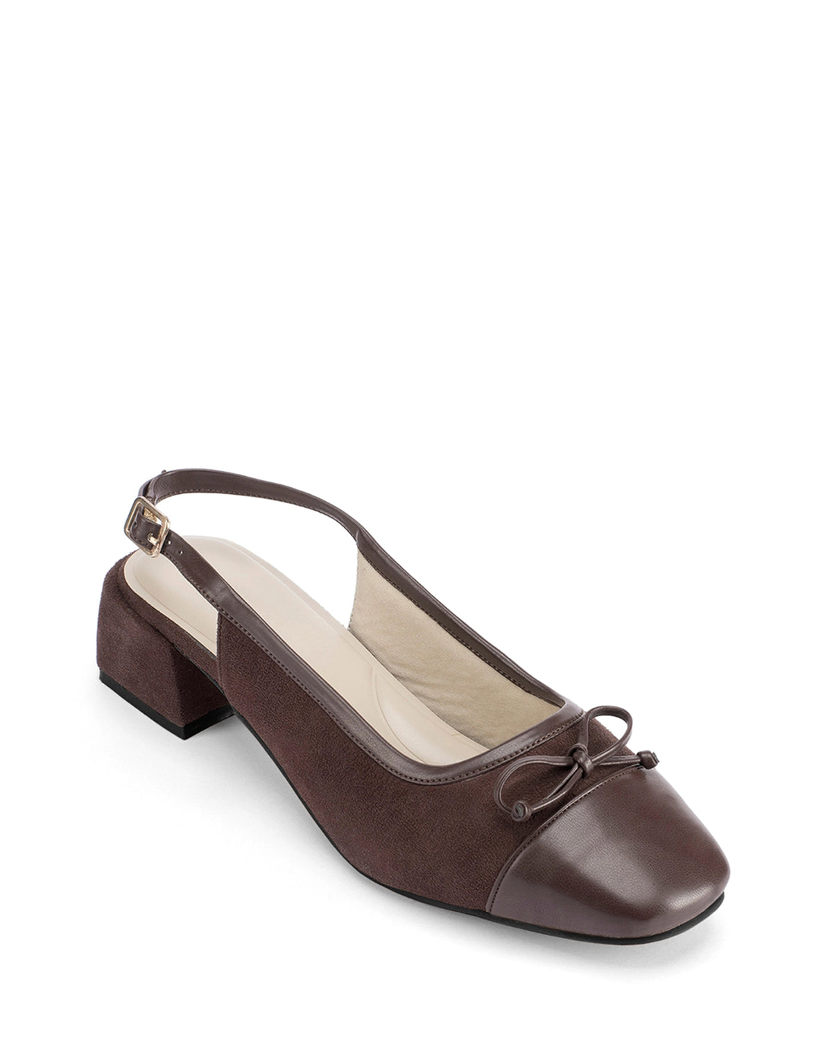 Hepburn Classic Coffee Slingback Block Heel