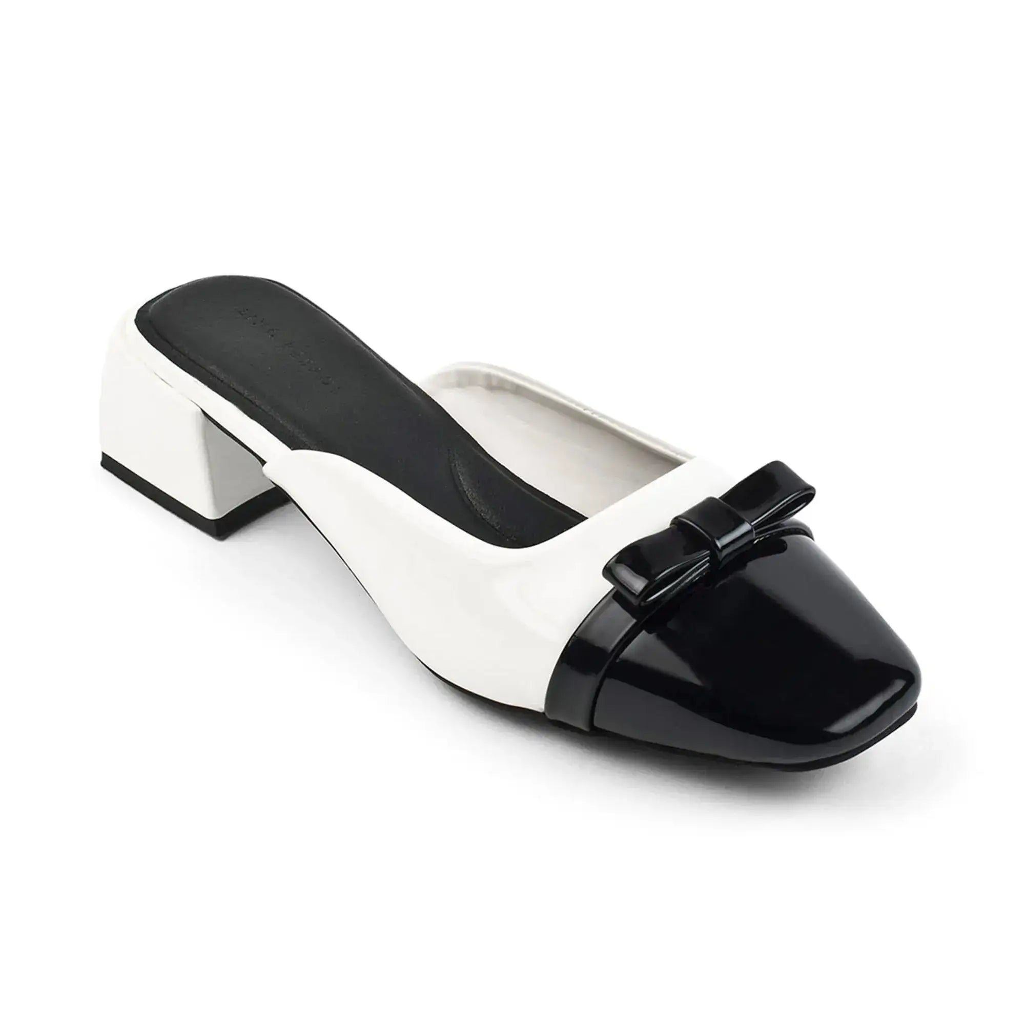 Hepburn Preppy White Mule Heels - Lino Perros