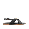 Harper Cross-Strap Black Comfort Sandle - Lino Perros