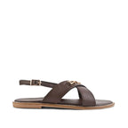 Harper Cross-Strap Brown Comfort Sandle - Lino Perros