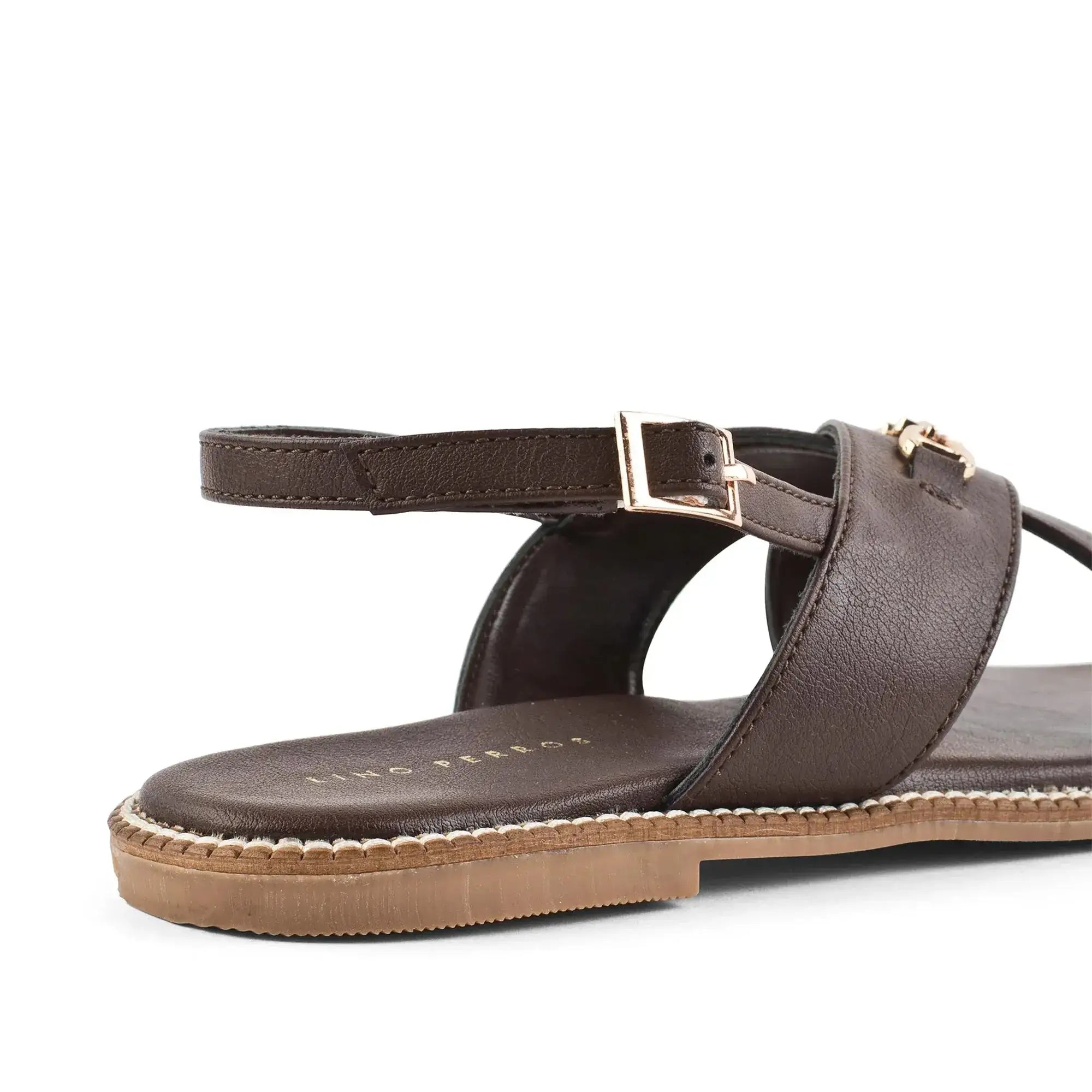 Harper Cross-Strap Brown Comfort Sandle - Lino Perros