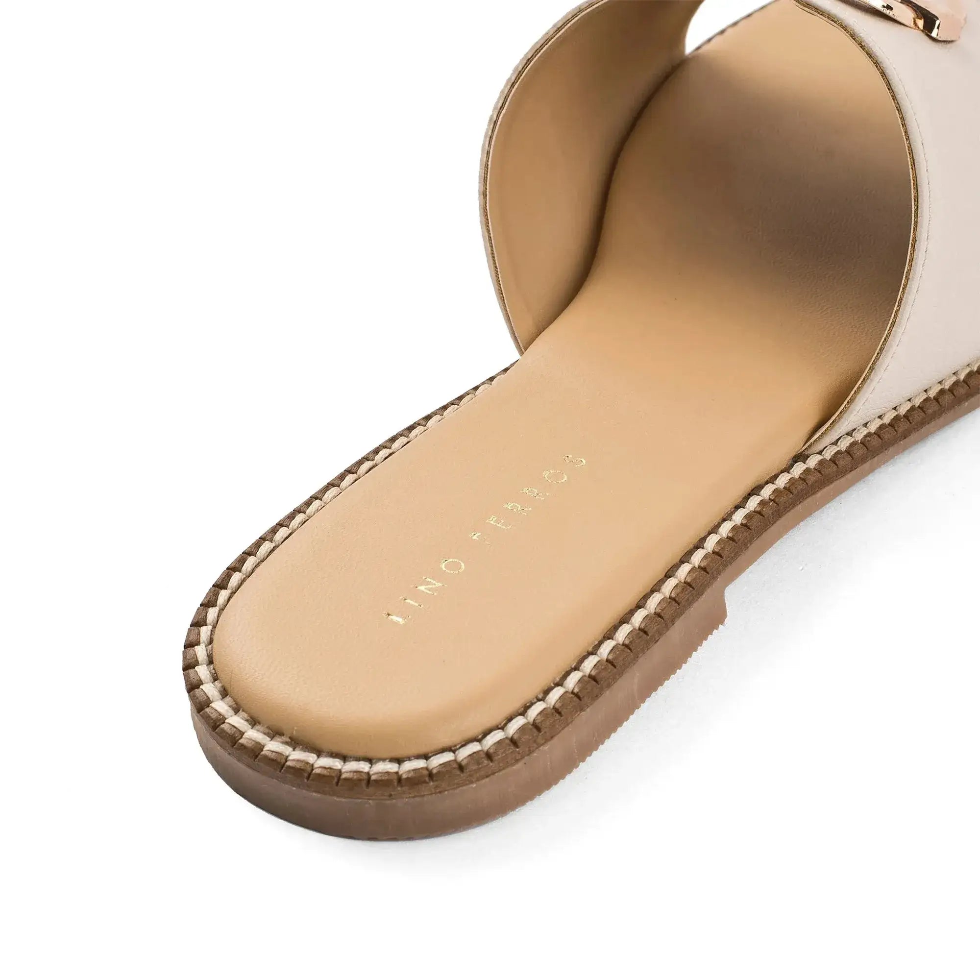 Harper Buckle Beige Comfort Flats - Lino Perros