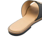 Harper Buckle Black Comfort Flats - Lino Perros