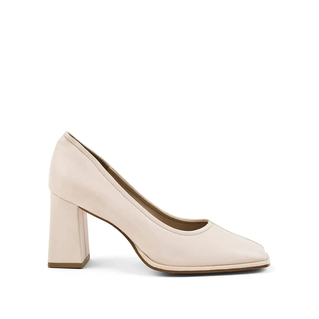 Gabbana Classic Everyday Beige Block Heels - Lino Perros
