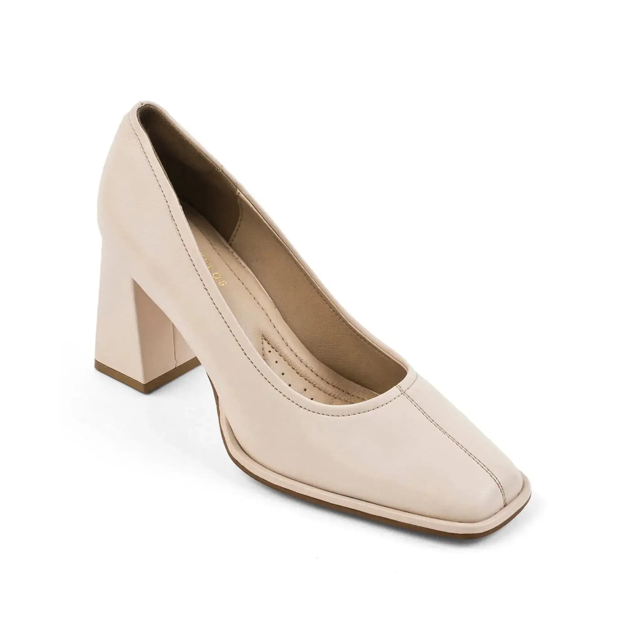 Gabbana Classic Everyday Beige Block Heels - Lino Perros