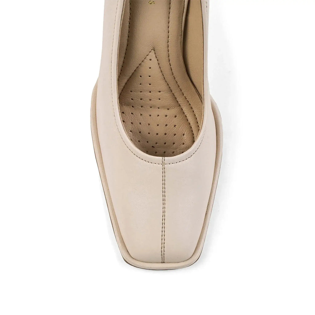 Gabbana Classic Everyday Beige Block Heels - Lino Perros