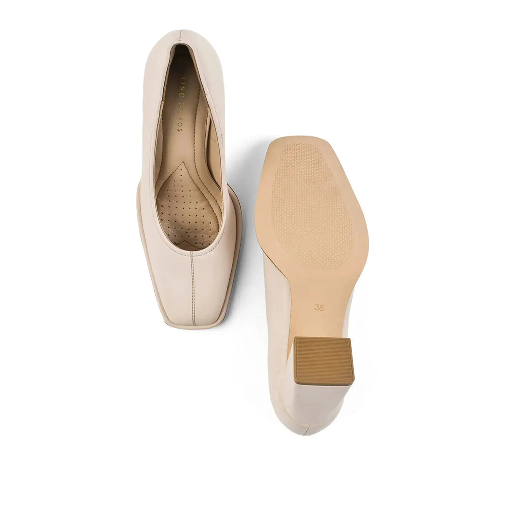 Gabbana Classic Everyday Beige Block Heels - Lino Perros