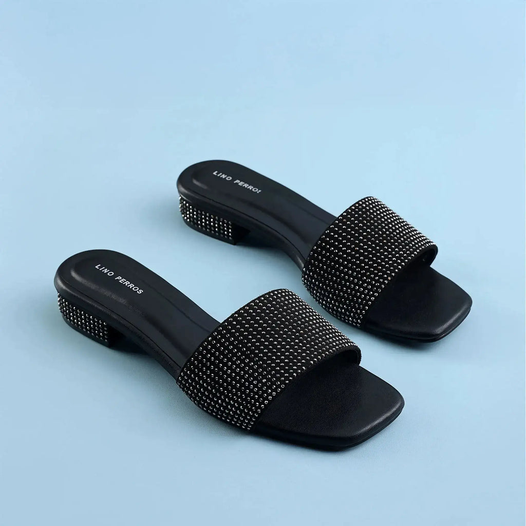Gabbana Glam Embellished Black Flats - Lino Perros