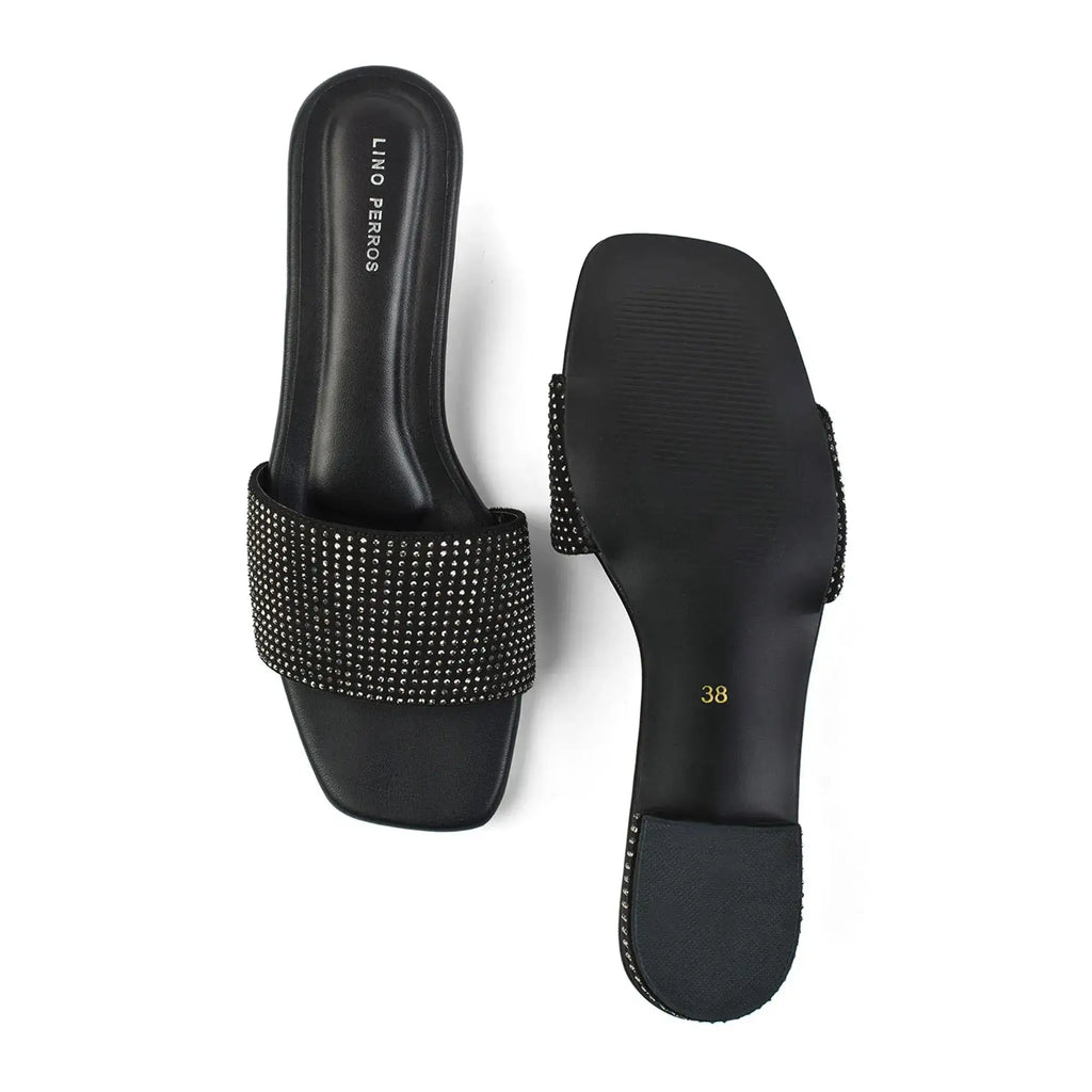 Gabbana Glam Embellished Black Flats - Lino Perros