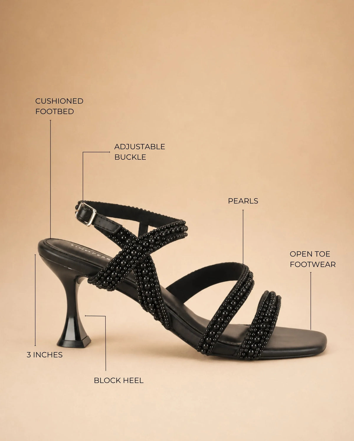 Victoria Charm Black Heels - Lino Perros