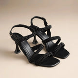 Victoria Pearl Black Heels