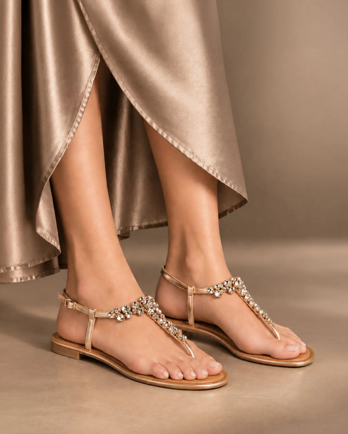 Mary Belle Rose-gold Flats - Lino Perros