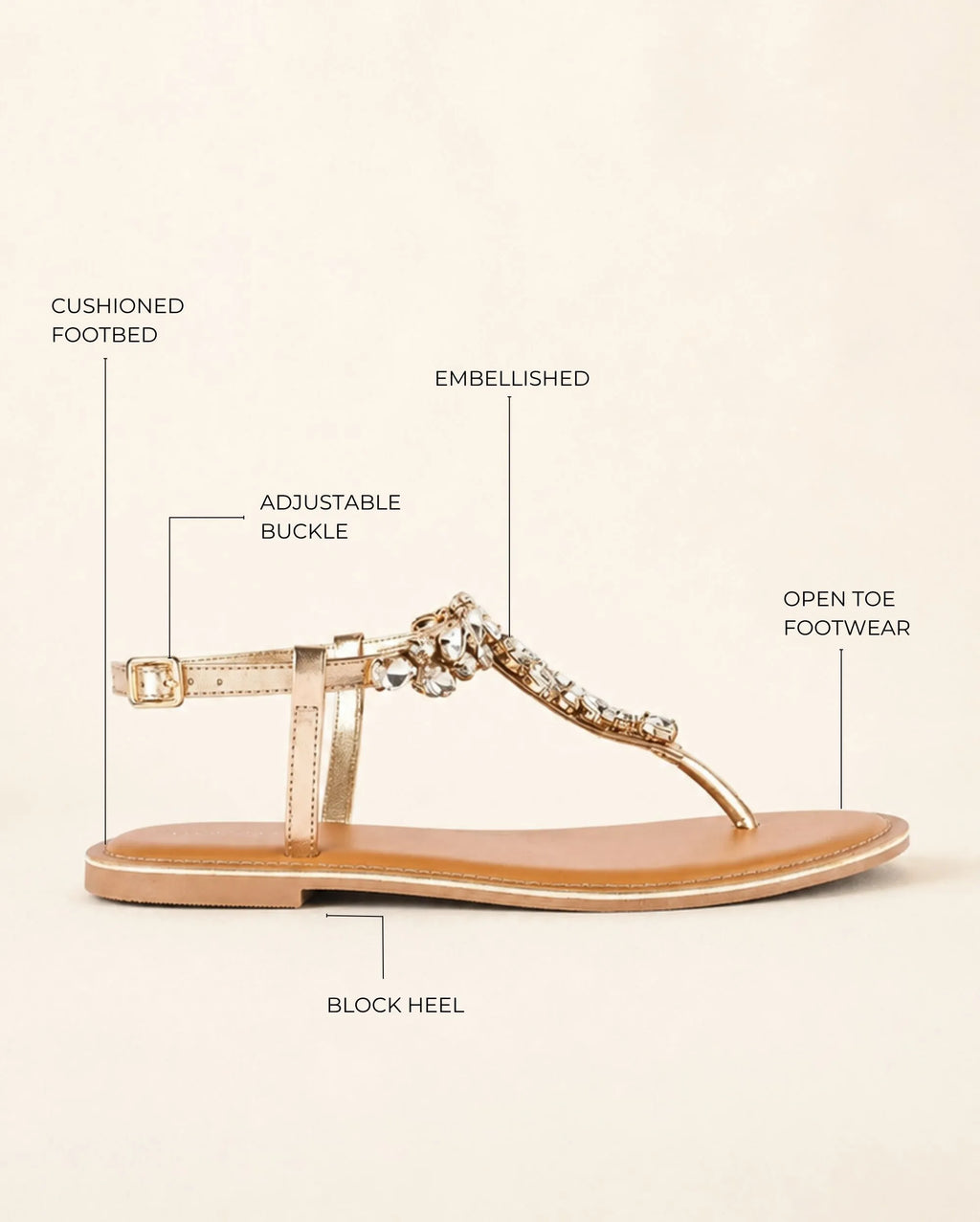 Mary Belle Rose-gold Flats - Lino Perros