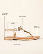 Mary Belle Rose-gold Flats - Lino Perros