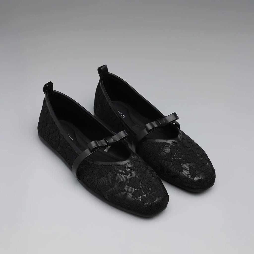Mary Sable Black Flats - Lino Perros