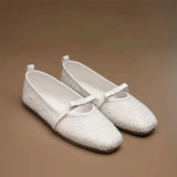 Mary Sable White Flats
