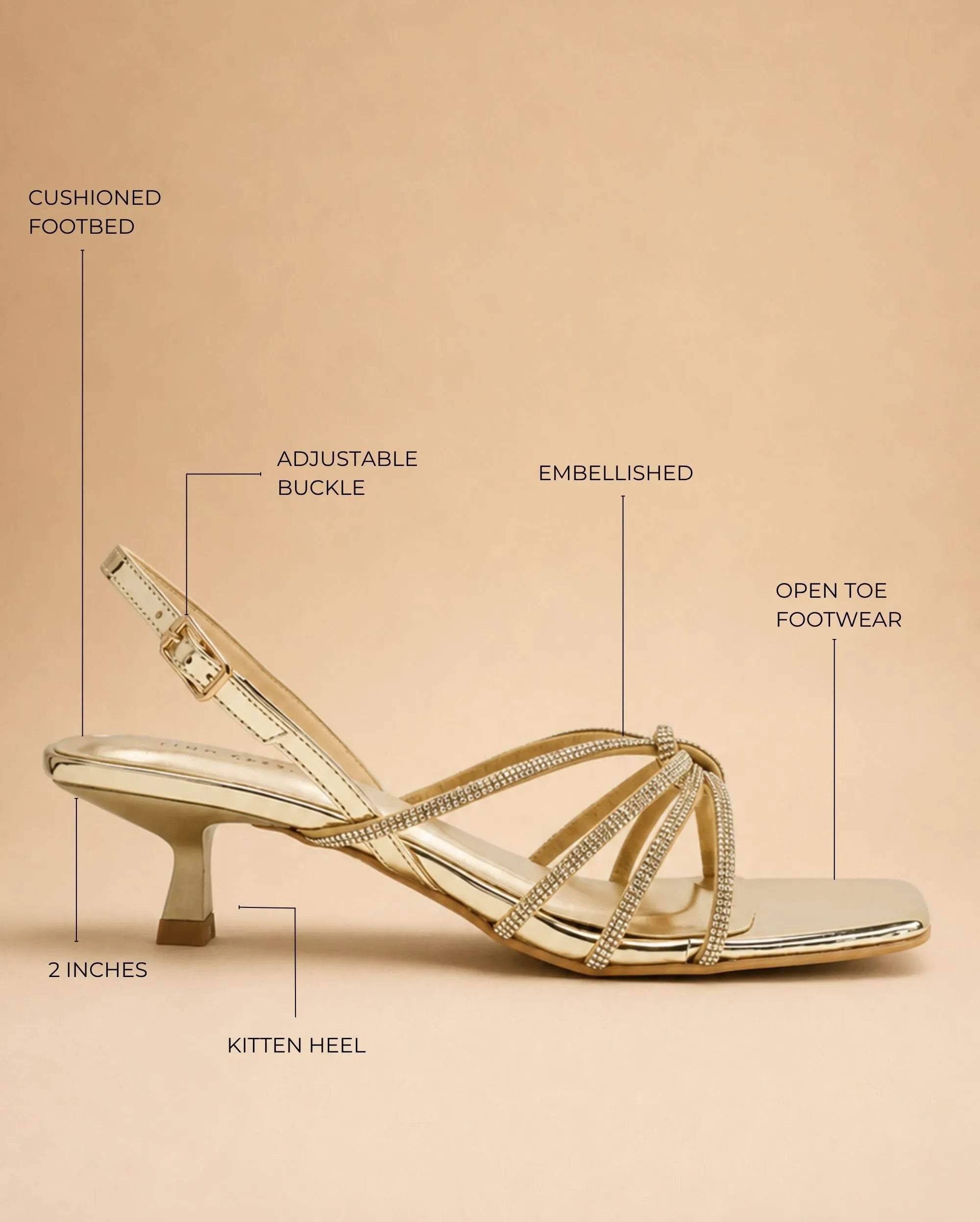 Victoria Eve Gold Heels - Lino Perros