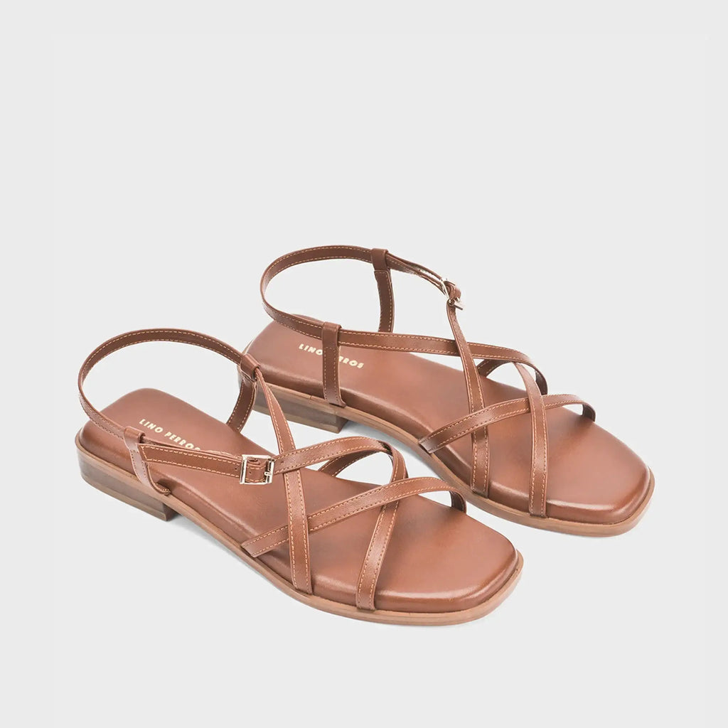 Victoria Rose Tan Flats - Lino Perros