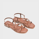 Victoria Rose Tan Flats
